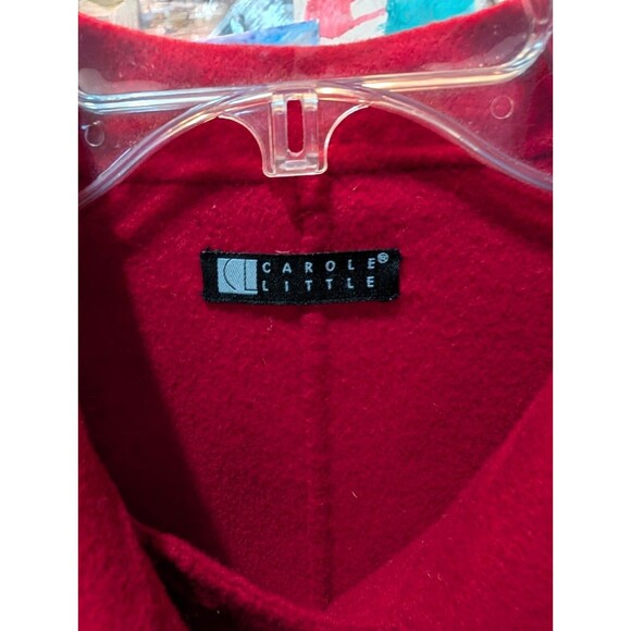 Vintage Red 100% Boiled Wool Coat- Medium, Carole Little, Button Front, Collared - Picture 8 of 11